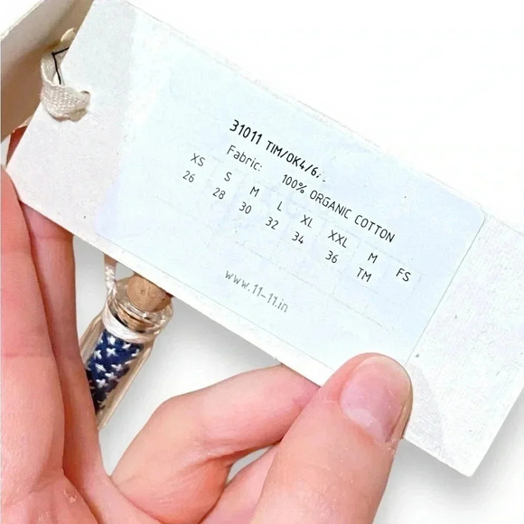 NWT 11.11 Eleven Elevin Ecru Undyed Tapered Organic Cotton Drawstring Pants 28 - Picture 9 of 10